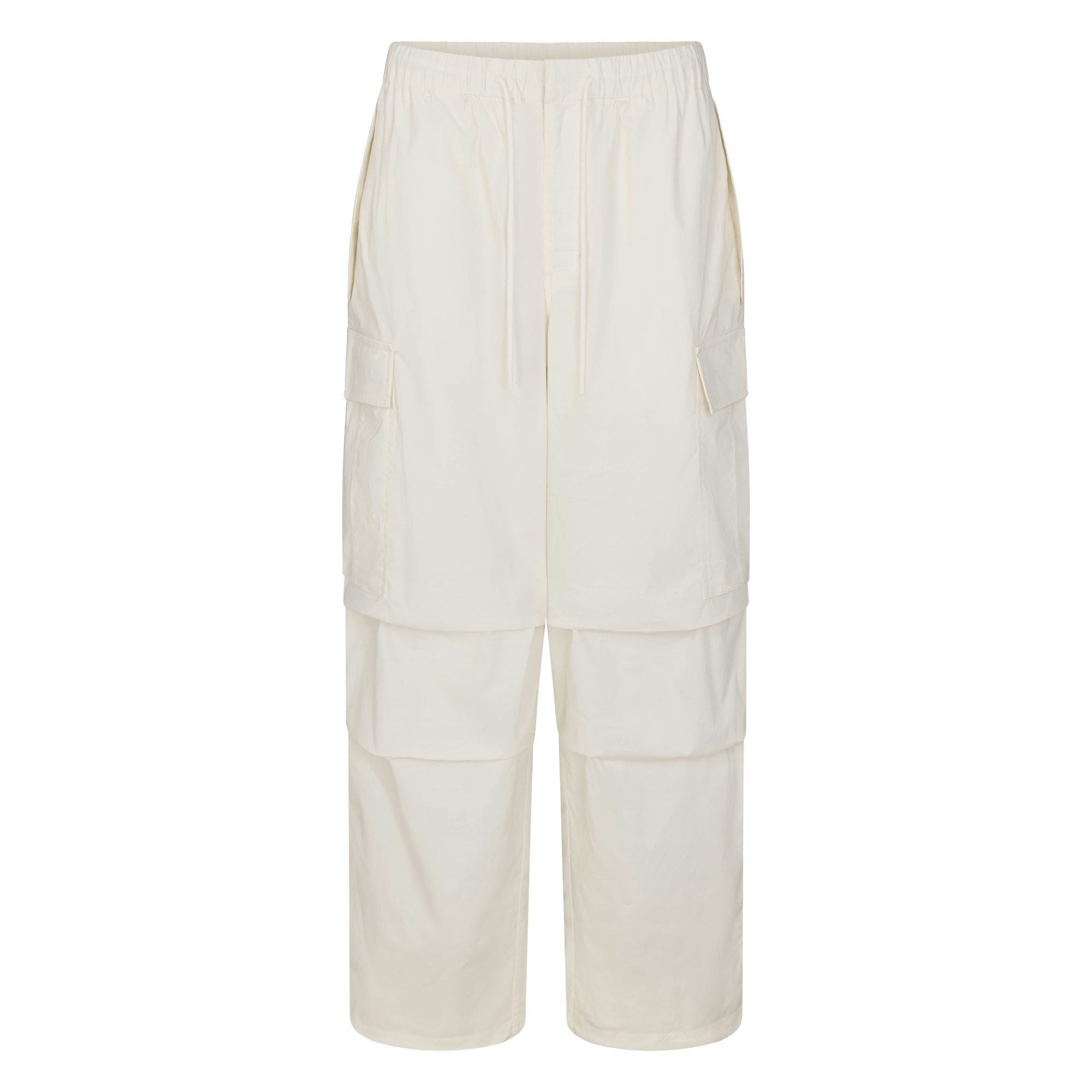 WOVEN COTTON OVERSIZED LOW RISE CARGO PANT - EGRET - image 15