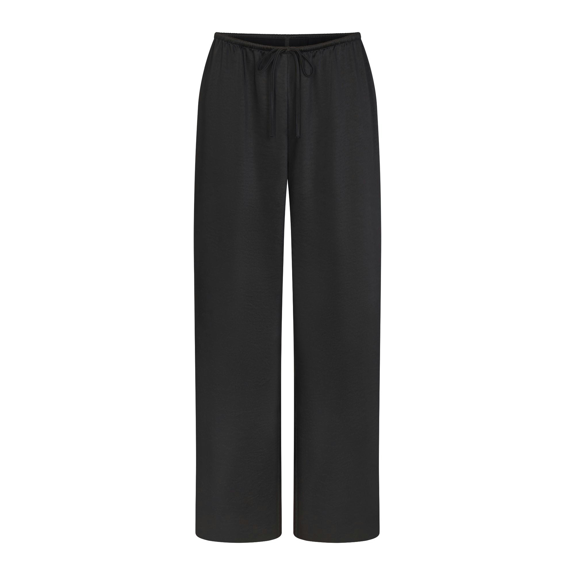 LIGHTWEIGHT SATIN STRAIGHT LEG PANT - OBSIDIAN - image 5