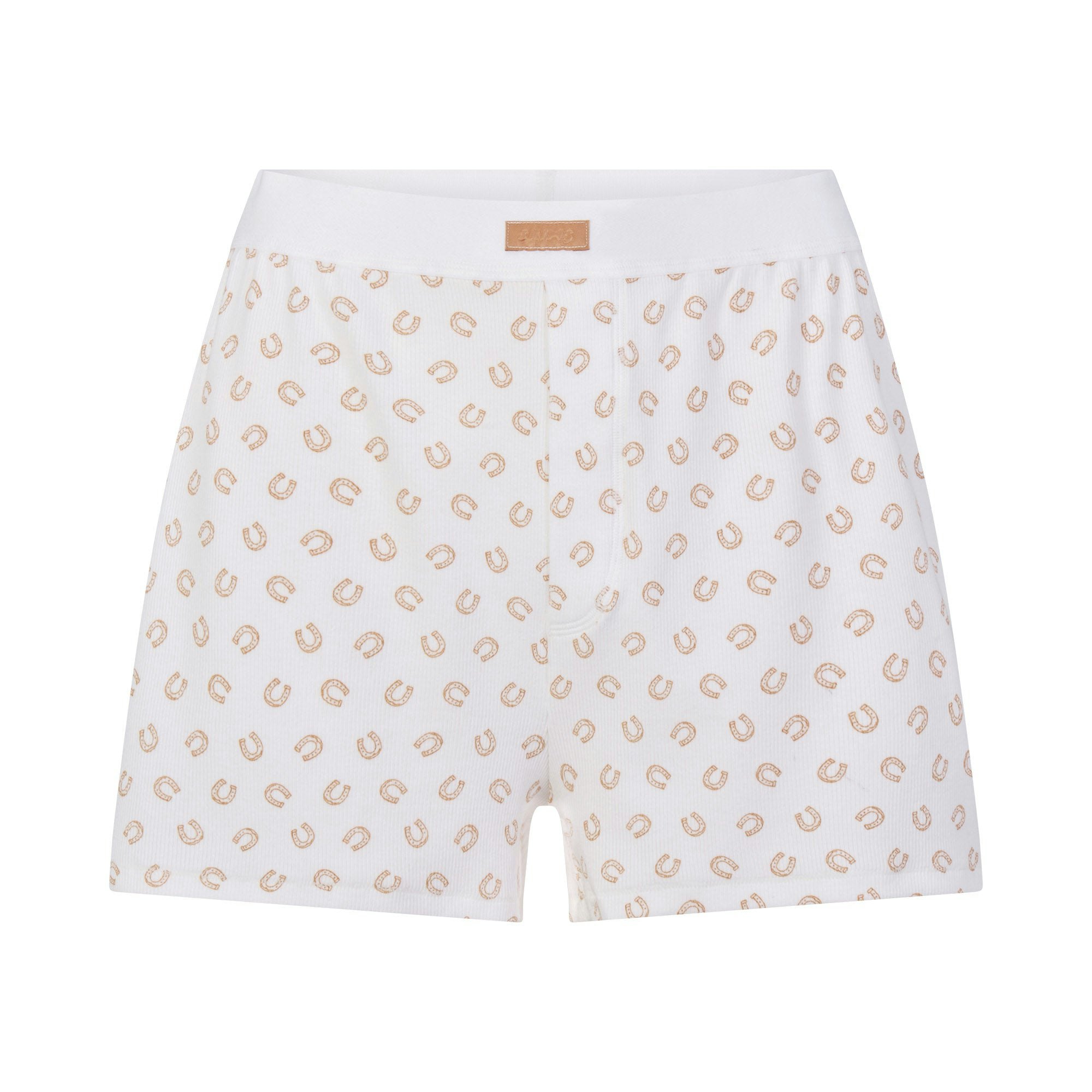 COTTON RIB LOOSE BOXER - OCHRE HORSESHOE PRINT - image 24