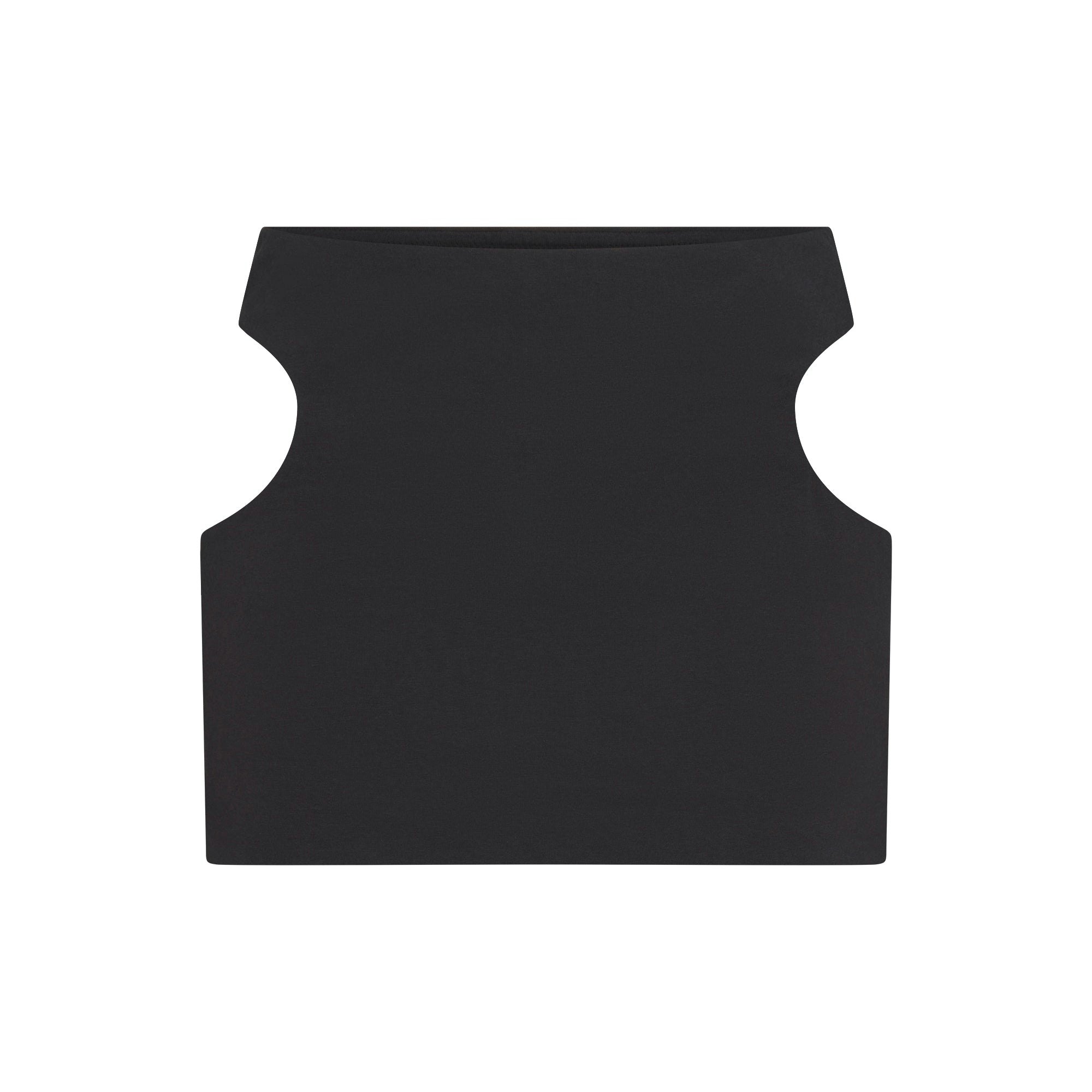 COTTON JERSEY CUT OUT MINI SKIRT - SOOT - image 14