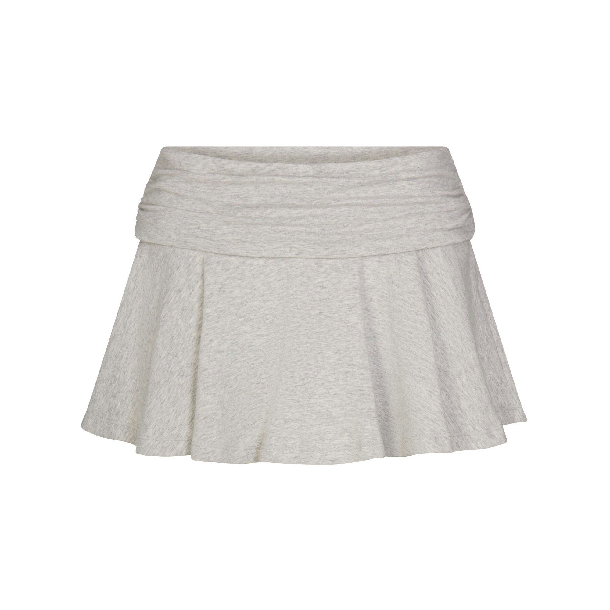COTTON JERSEY FOLDOVER MINI SKORT - LIGHT HEATHER GREY - image 14