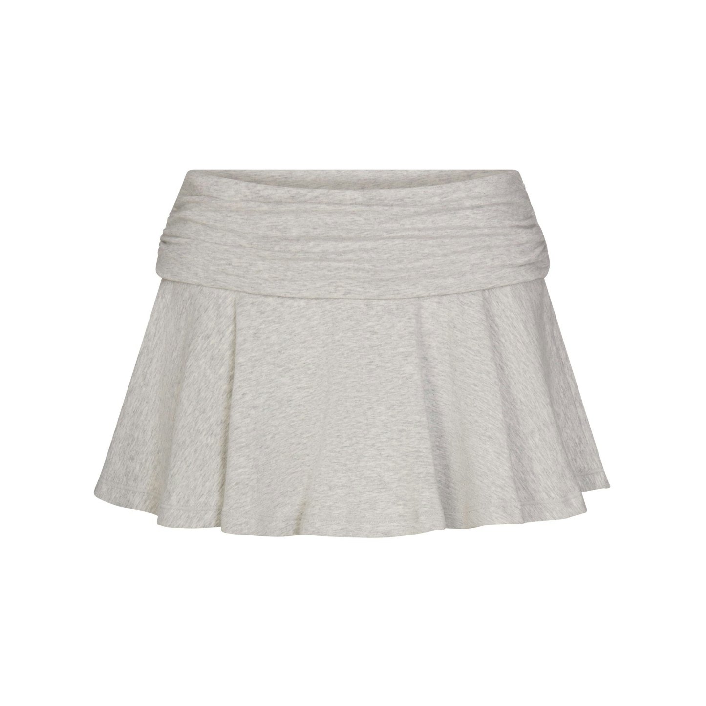 COTTON JERSEY FOLDOVER MINI SKORT - LIGHT HEATHER GREY - image 14