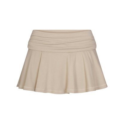 COTTON JERSEY FOLDOVER MINI SKORT - STONE - image 20