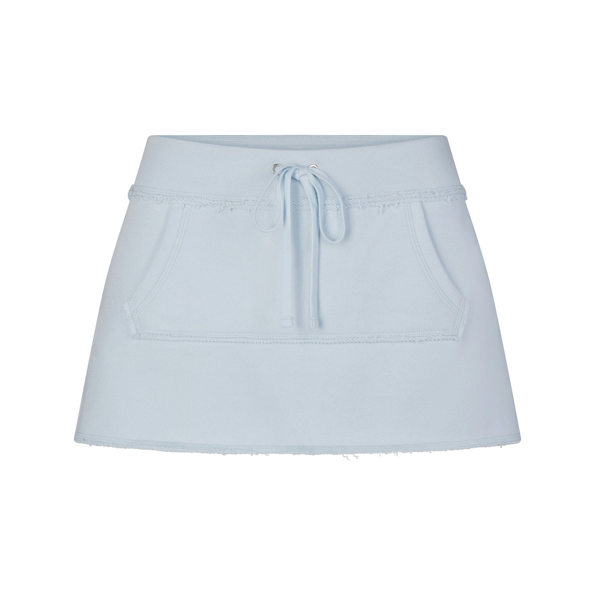 DRAPEY FRENCH TERRY MINI SKIRT - POWDER BLUE - image 16