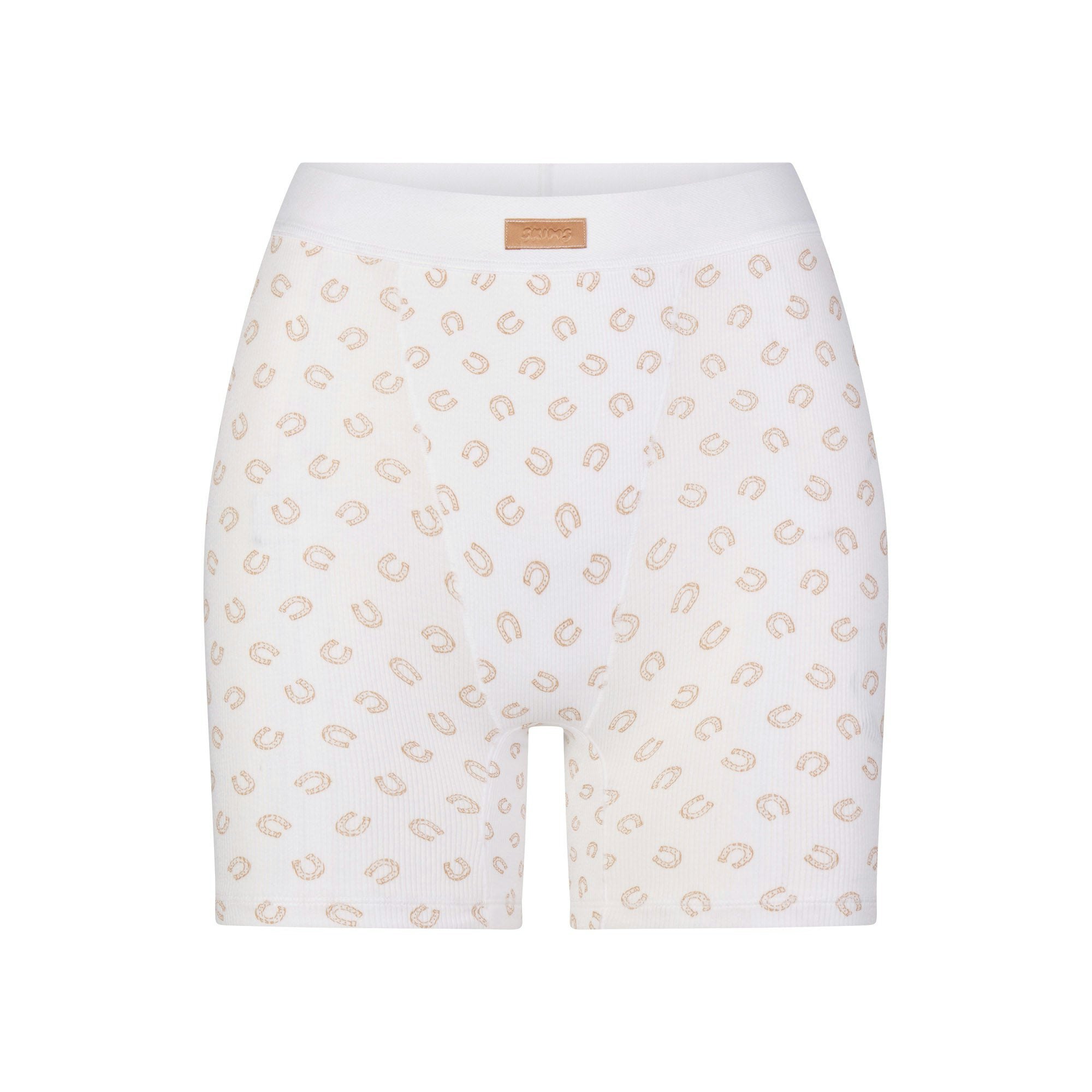 COTTON RIB BOXER - OCHRE HORSESHOE PRINT