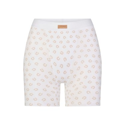 COTTON RIB BOXER - OCHRE HORSESHOE PRINT