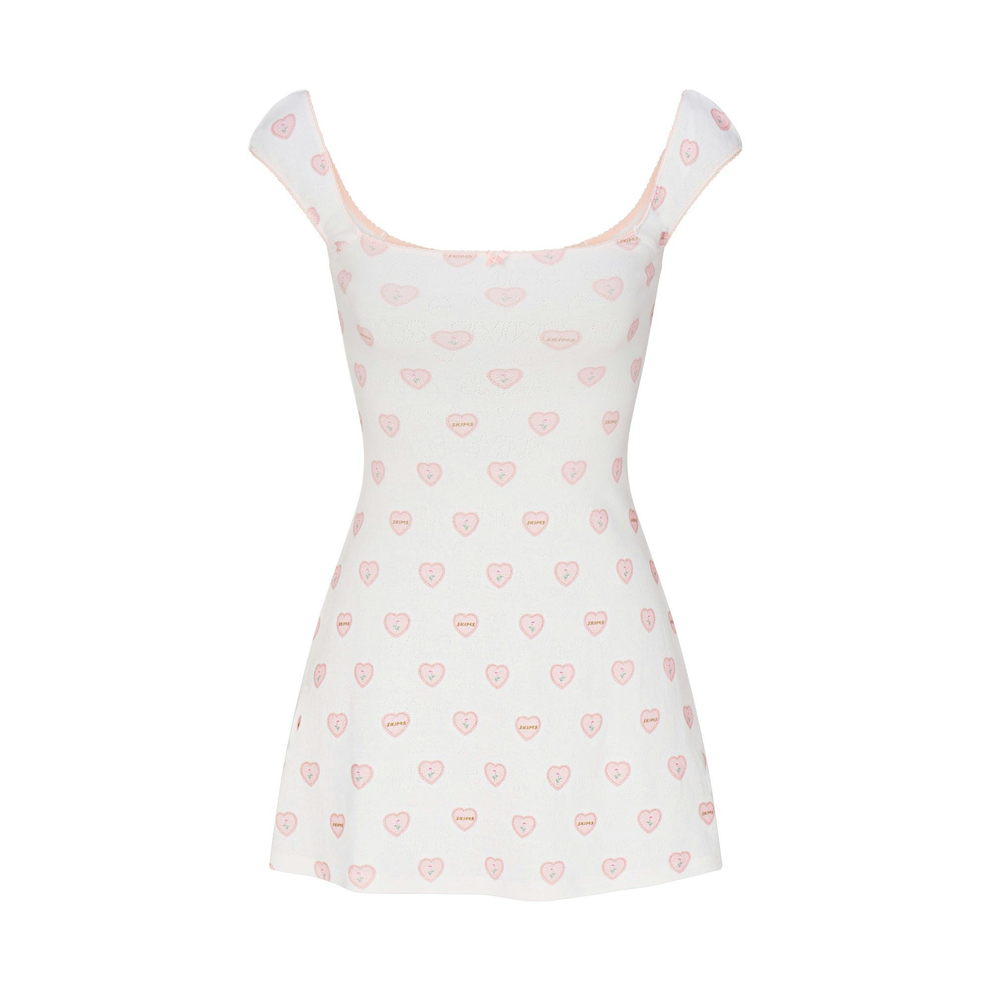 LOGO POINTELLE MINI DRESS - SNOW LACE HEARTS - image 10