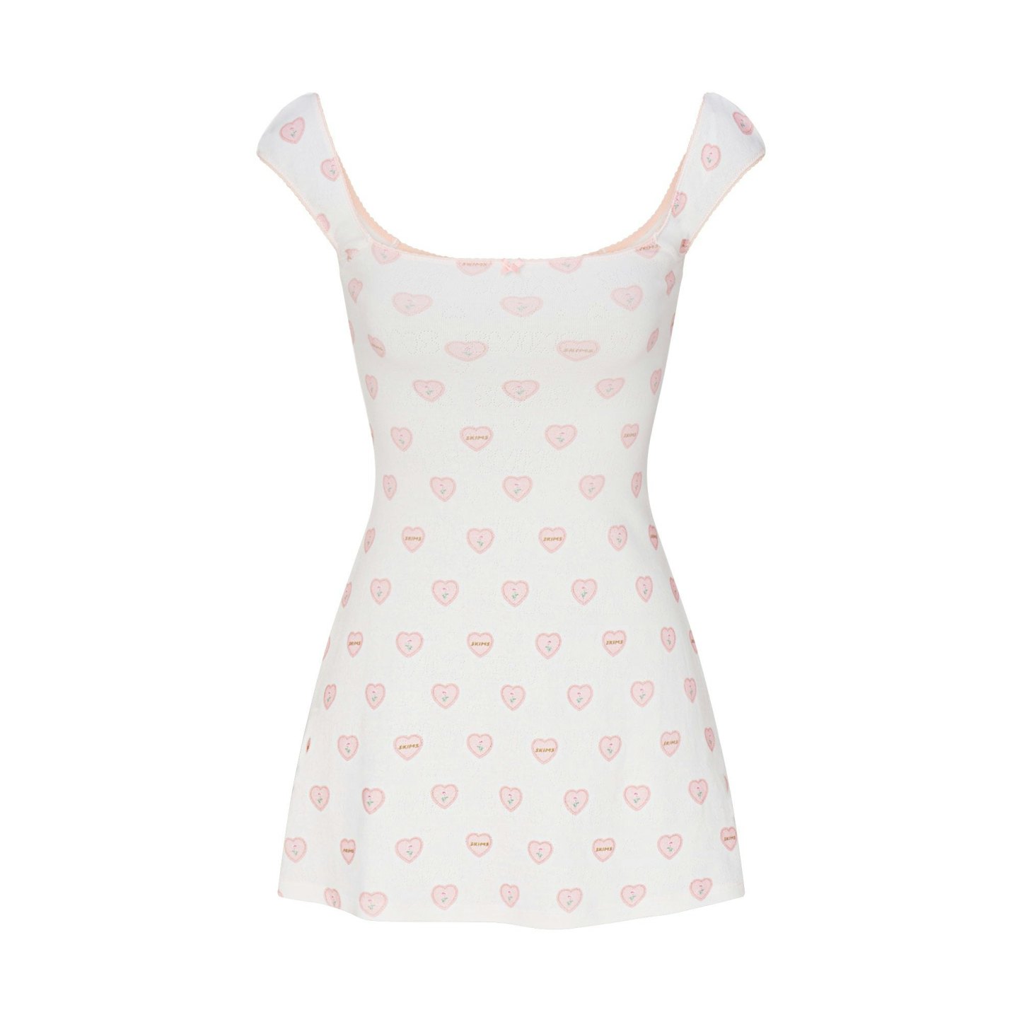 LOGO POINTELLE MINI DRESS - SNOW LACE HEARTS - image 10