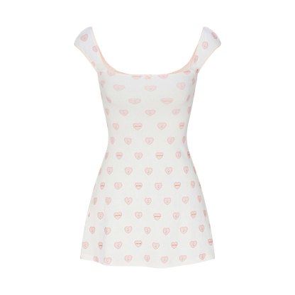LOGO POINTELLE MINI DRESS - SNOW LACE HEARTS - image 10