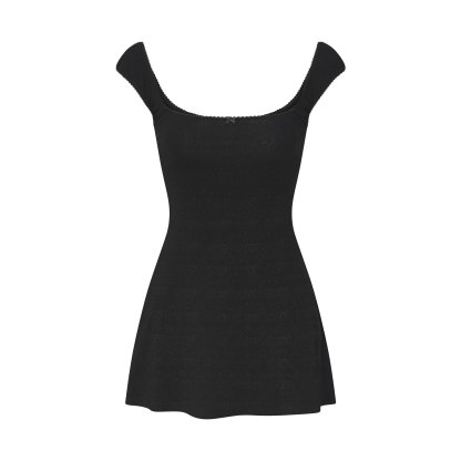 LOGO POINTELLE MINI DRESS - SOOT - image 6