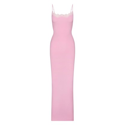 FITS EVERYBODY LACE LONG SLIP DRESS - BUBBLE GUM TONAL - image 12