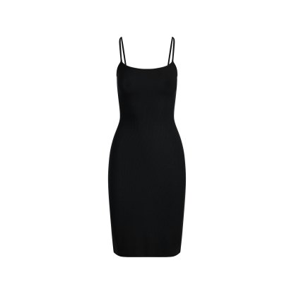SOFT LOUNGE MIDI SLIP DRESS - ONYX - image 5