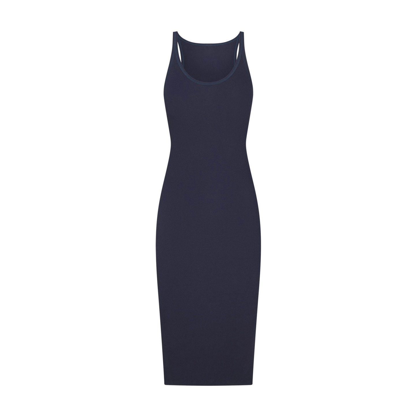 COTTON RIB TANK MIDI DRESS - NAVY - image 12
