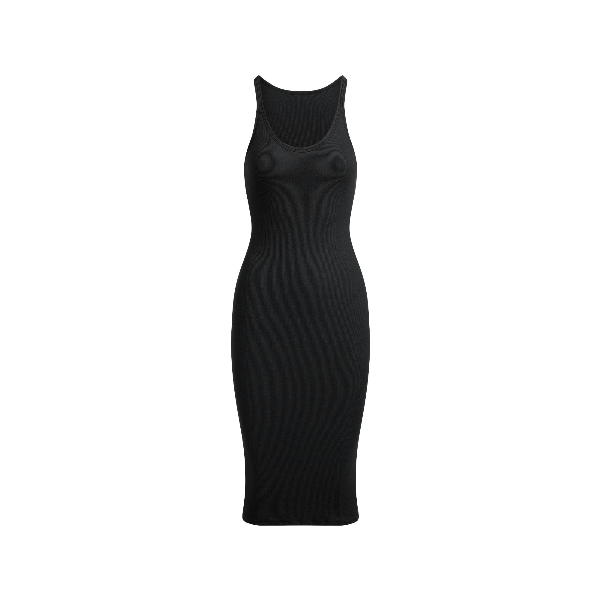 COTTON RIB TANK MIDI DRESS - SOOT - image 6