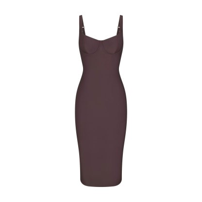 SKIMS BODY MIDI DRESS - RAISIN - image 12