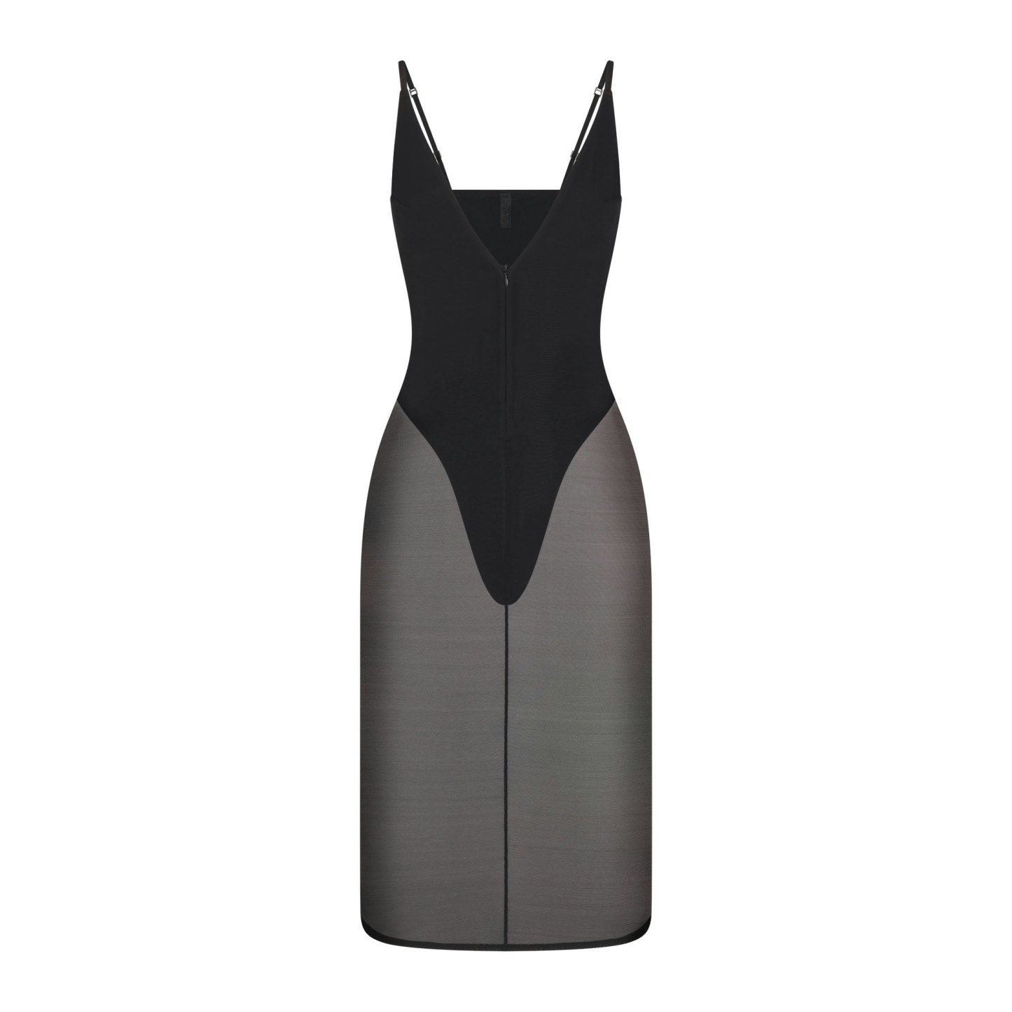SKIMS BODY MESH PLUNGE MIDI DRESS - ONYX - image 12
