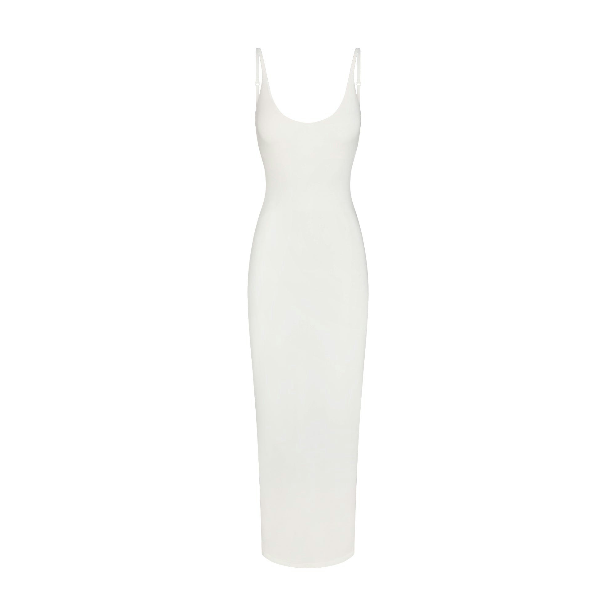SMOOTH LAYERS SCOOP NECK LONG DRESS - EGRET - image 12