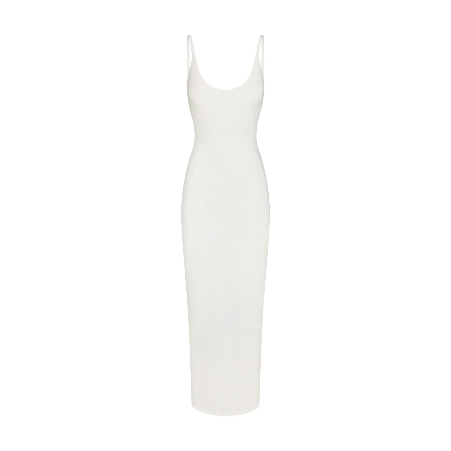 SMOOTH LAYERS SCOOP NECK LONG DRESS - EGRET - image 12