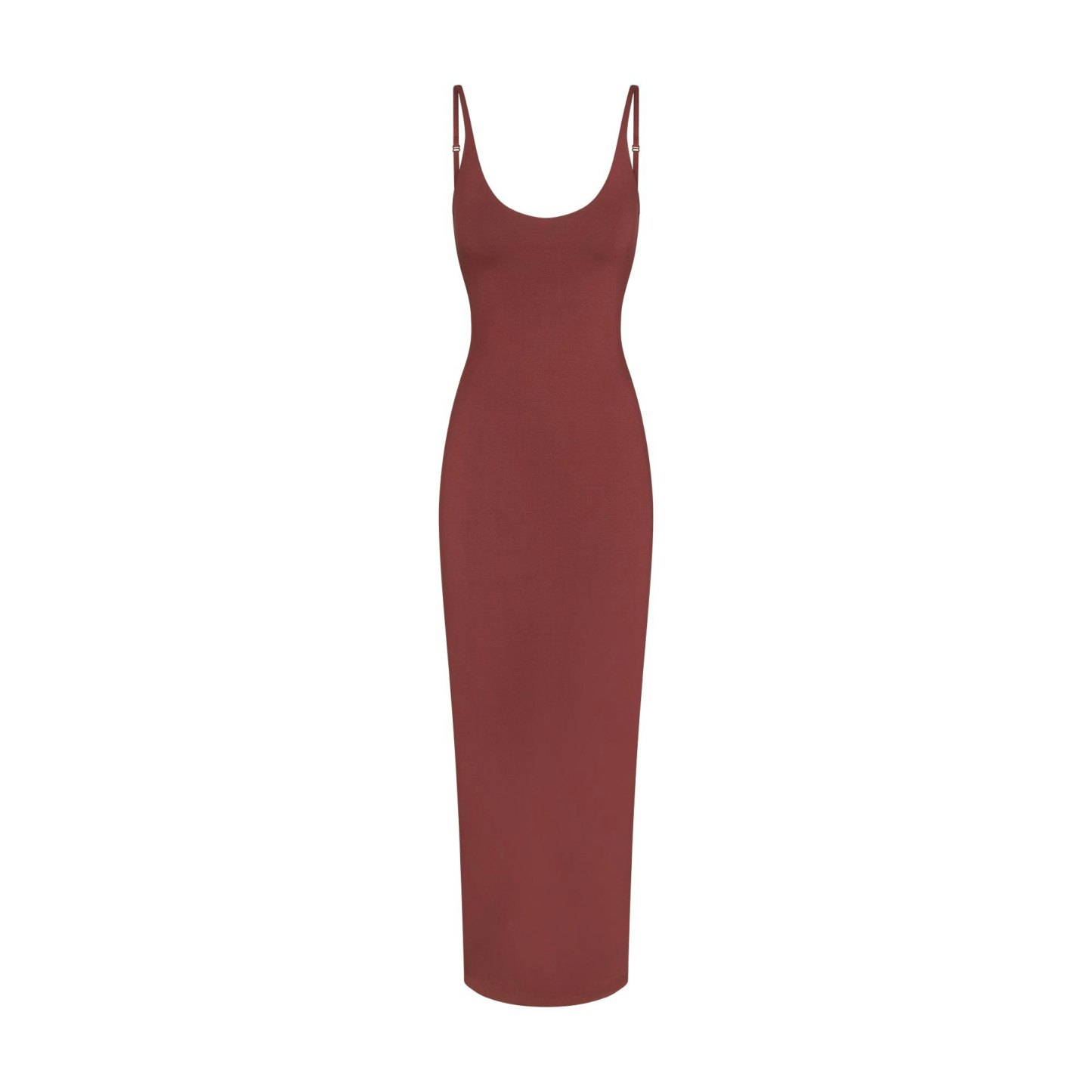 SMOOTH LAYERS SCOOP NECK LONG DRESS - HENNA - image 18