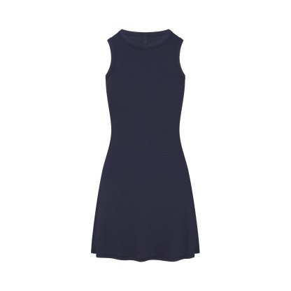 COTTON RIB TANK DRESS - NAVY - image 11