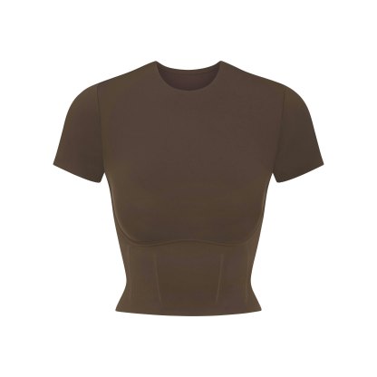 NikeSKIMS MATTE CROPPED CORSET TEE - DARK SEPIA - image 17