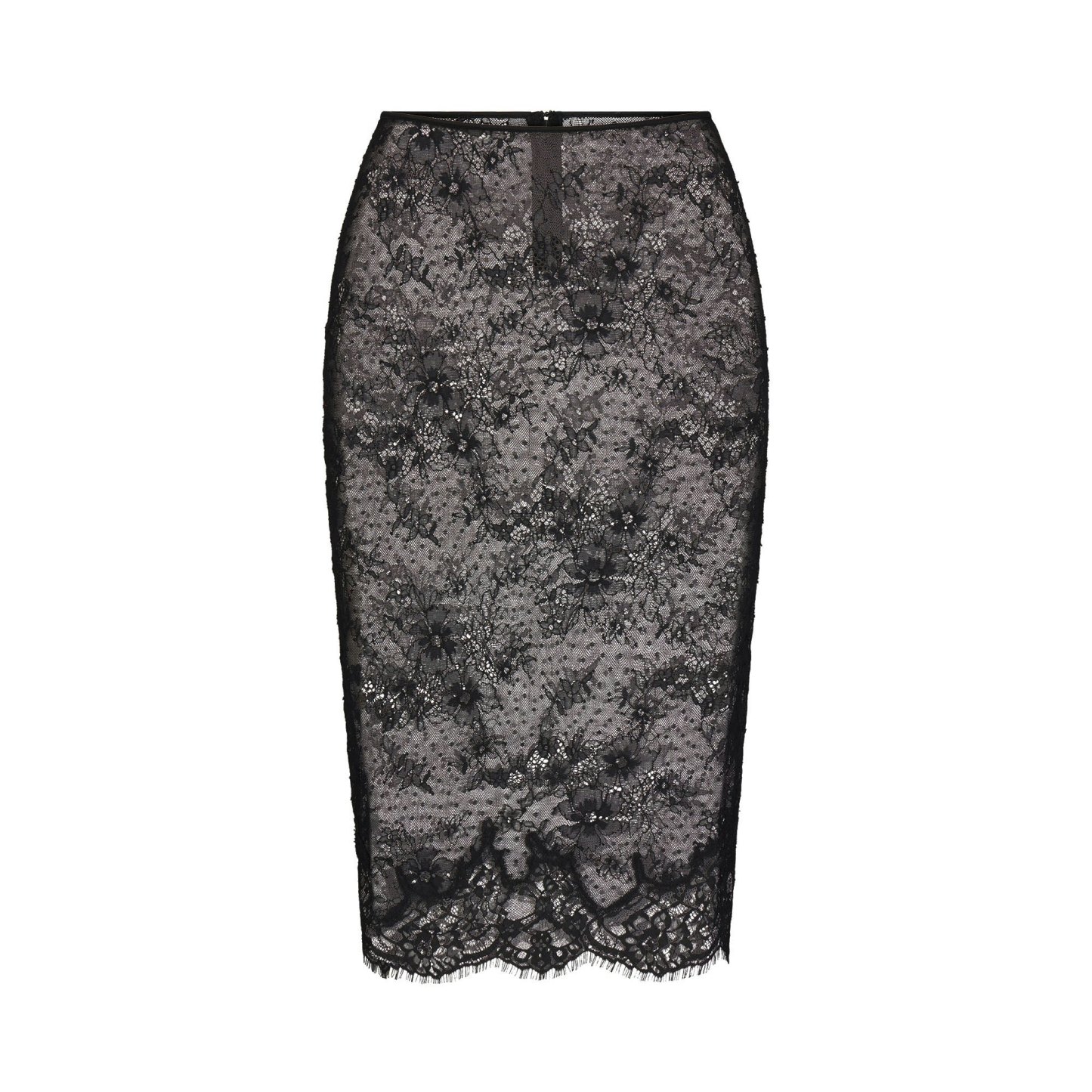 ULTRA FINE LACE MIDI SKIRT - OBSIDIAN - image 6