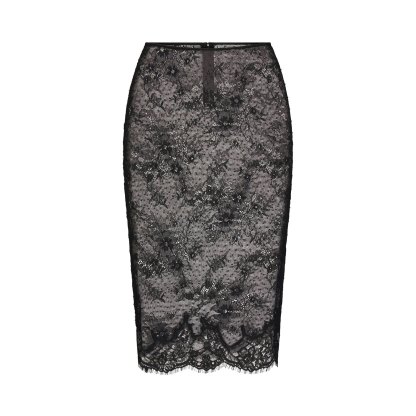 ULTRA FINE LACE MIDI SKIRT - OBSIDIAN - image 6