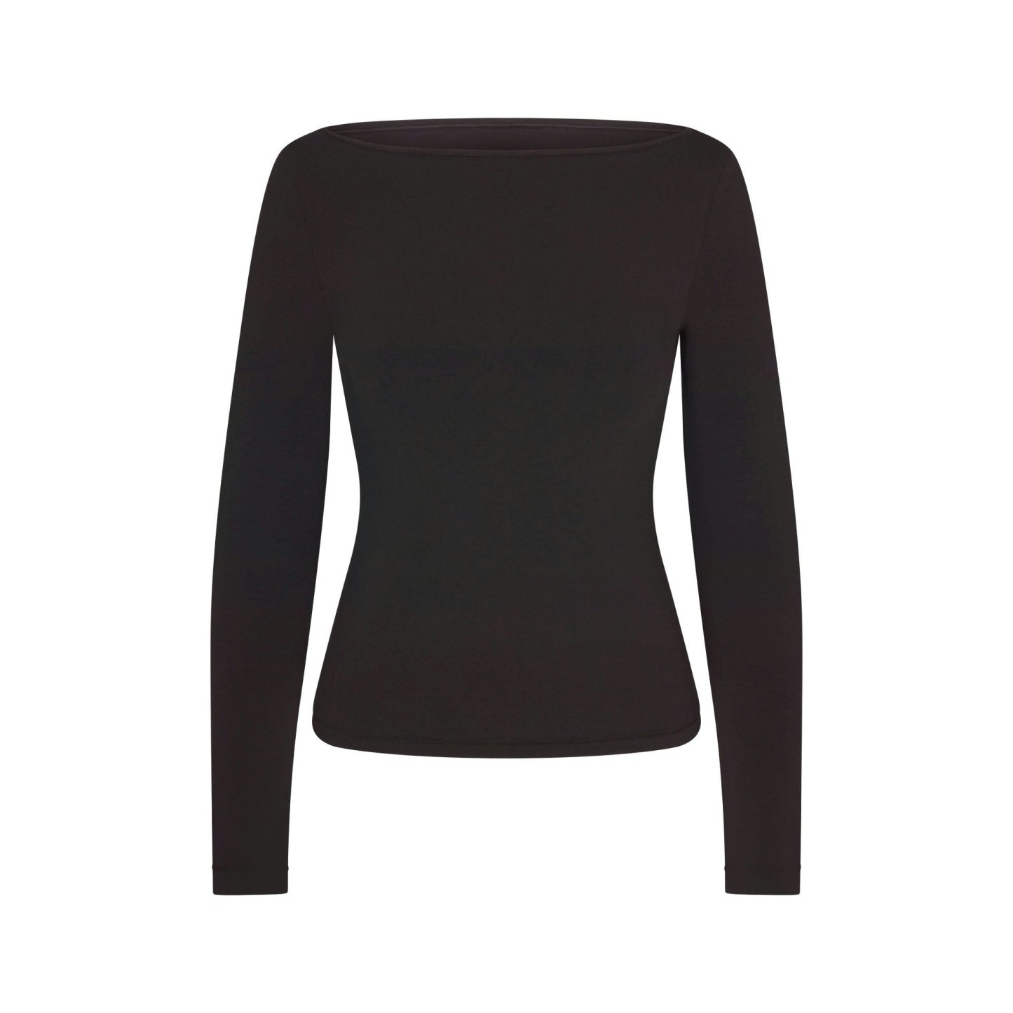 COTTON JERSEY LONG SLEEVE BOATNECK TOP - SOOT - image 19