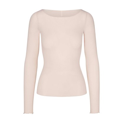 SHEER MODAL LONG SLEEVE BOATNECK TOP - PRIMROSE - image 22