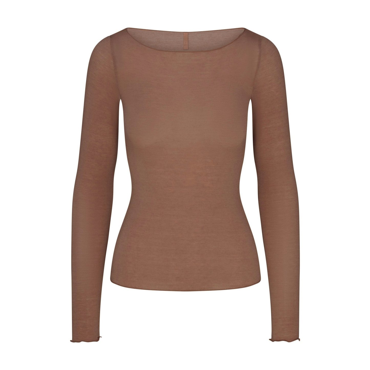 SHEER MODAL LONG SLEEVE BOATNECK TOP - SIENNA - image 17