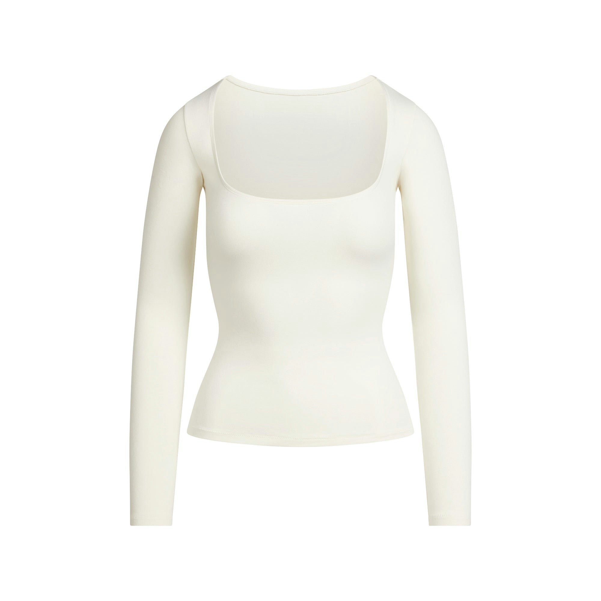 COTTON JERSEY SCOOP NECK LONG SLEEVE TOP - MARBLE - image 11