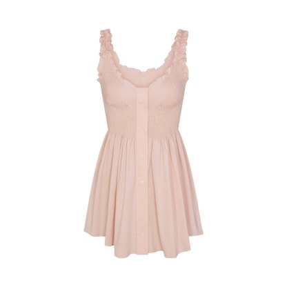POPLIN APPAREL MINI SMOCKED DRESS - DUSTY PINK - image 18