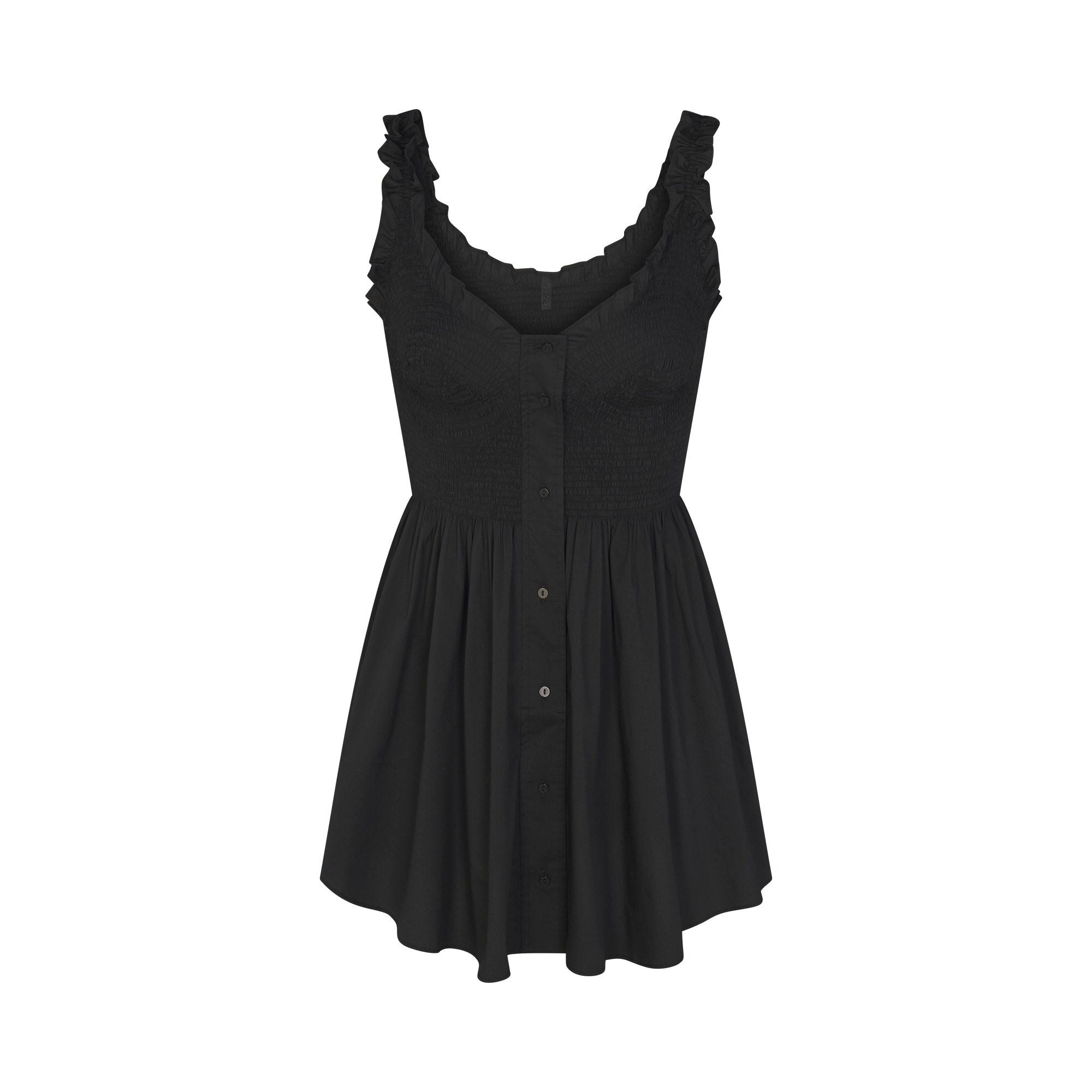 POPLIN APPAREL MINI SMOCKED DRESS - ONYX - image 11