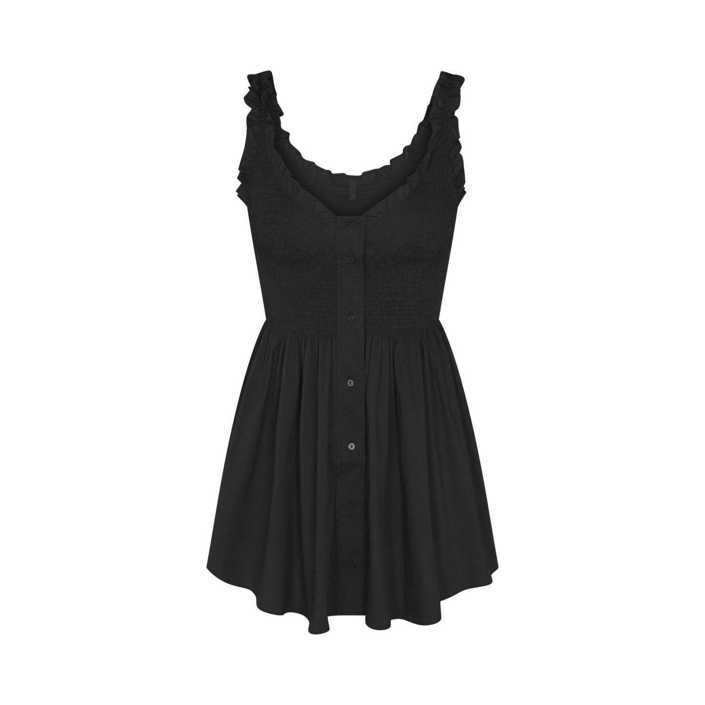 POPLIN APPAREL MINI SMOCKED DRESS - ONYX - image 11