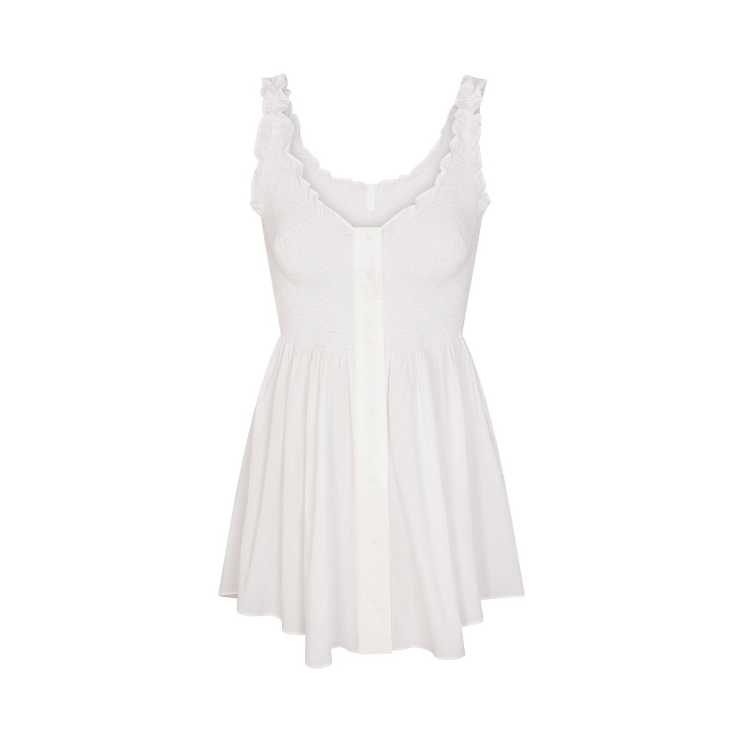 POPLIN APPAREL MINI SMOCKED DRESS - SNOW - image 6
