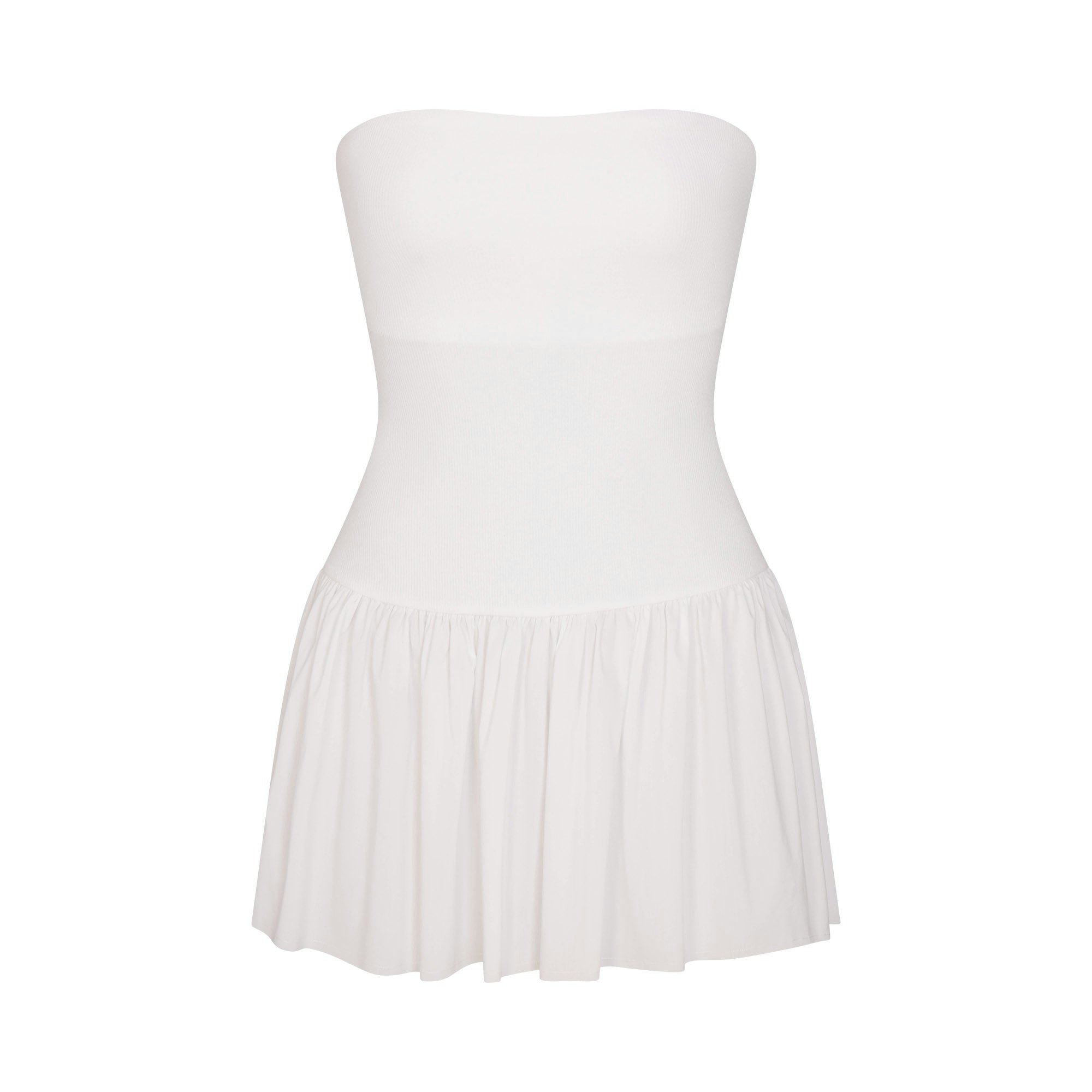 POPLIN APPAREL MINI TUBE DRESS - SNOW - image 5