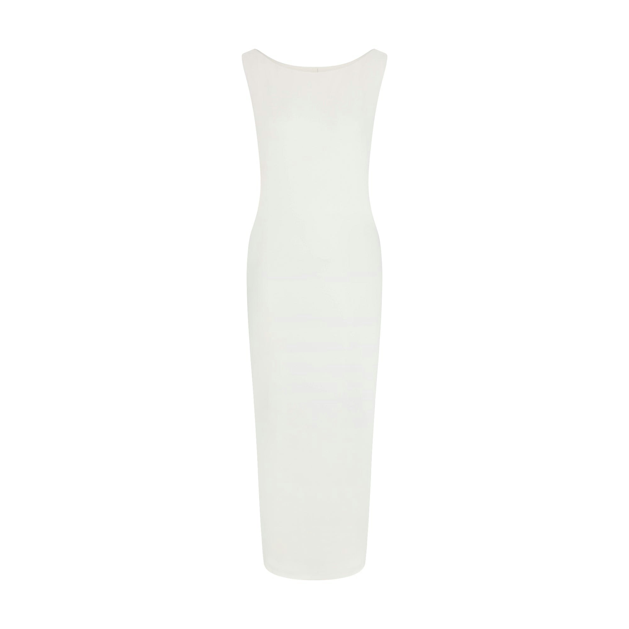 SMOOTH LAYERS CUT OUT LONG DRESS - EGRET - image 18