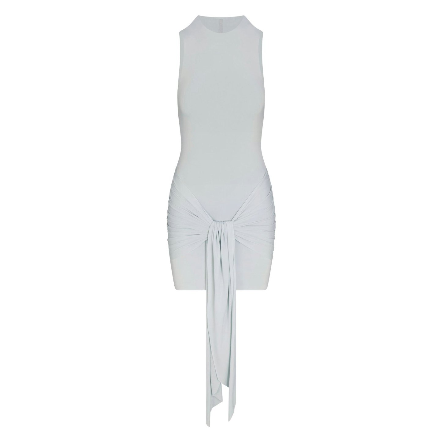 CUPRO JERSEY WRAP MINI DRESS - PEARL - image 5