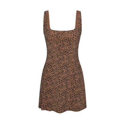COTTON JERSEY MINI DRESS - SIENNA NATURAL LEOPARD - image 6