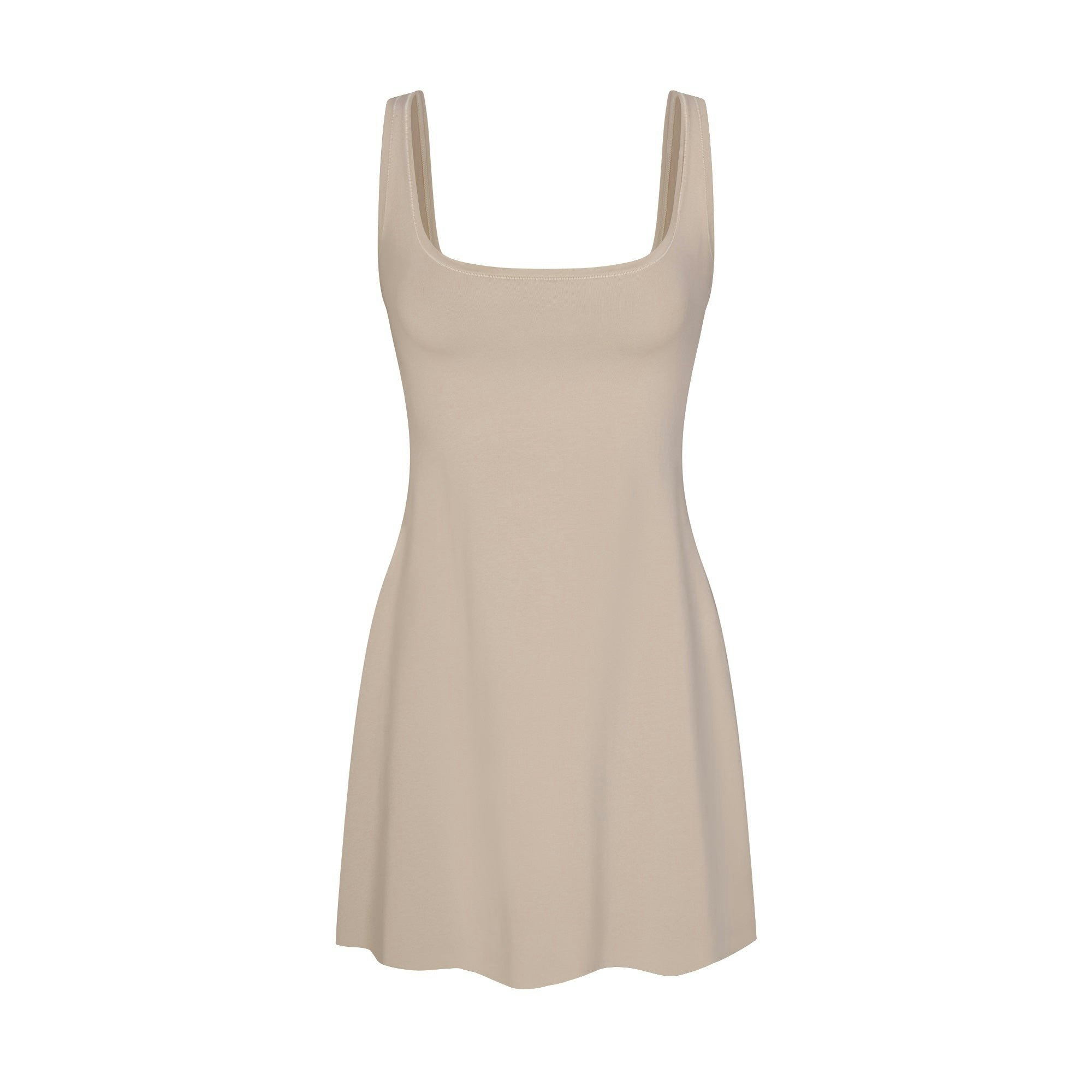 COTTON JERSEY MINI DRESS - STONE - image 12