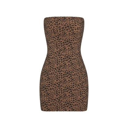 COTTON JERSEY MINI TUBE DRESS - SIENNA NATURAL LEOPARD - image 6