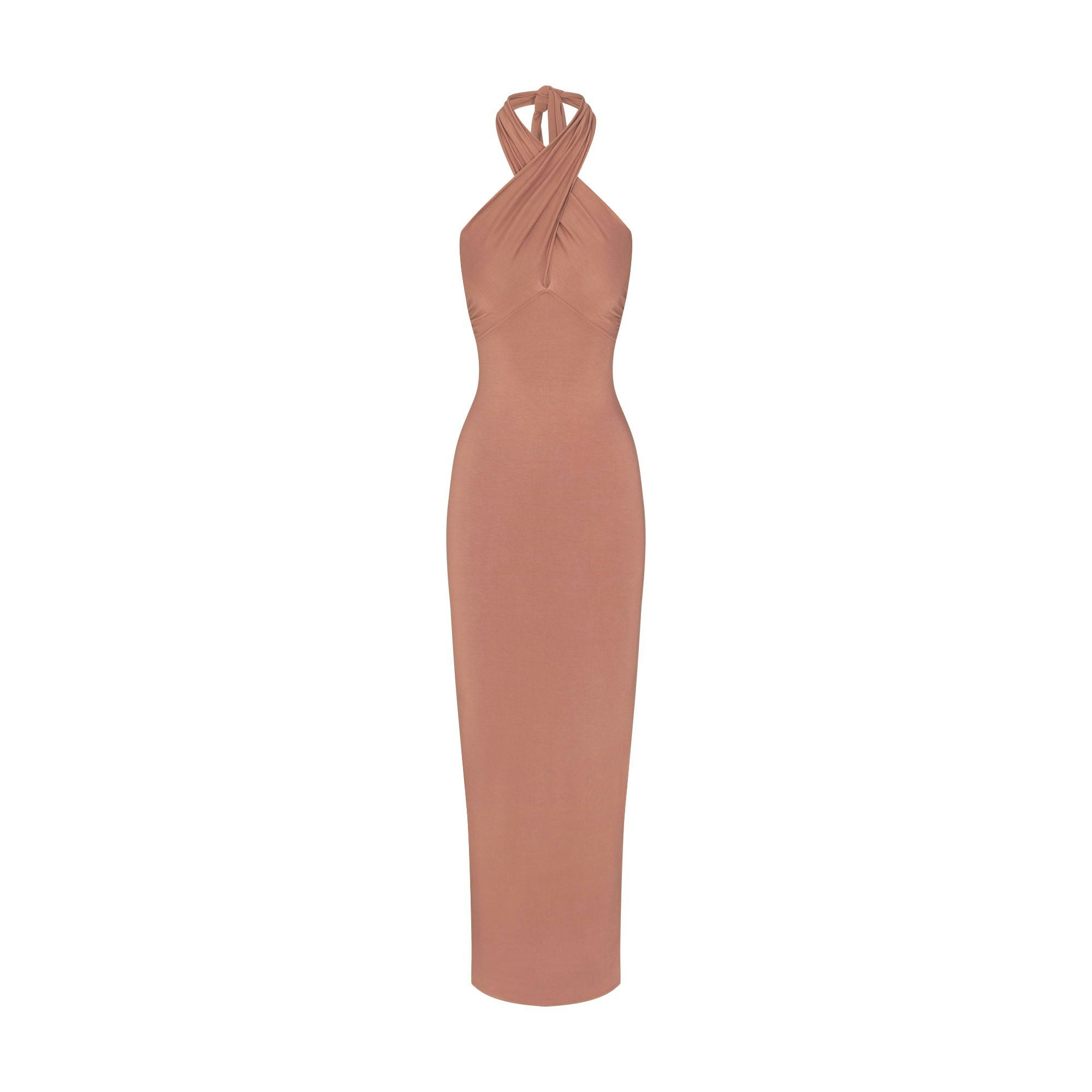 SMOOTH LAYERS CONVERTIBLE LONG DRESS - NUTMEG - image 18
