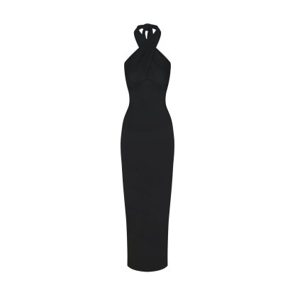 SMOOTH LAYERS CONVERTIBLE LONG DRESS - OBSIDIAN - image 7
