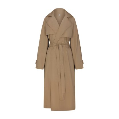 WOVEN COTTON OVERSIZED TRENCH COAT - DESERT - image 6
