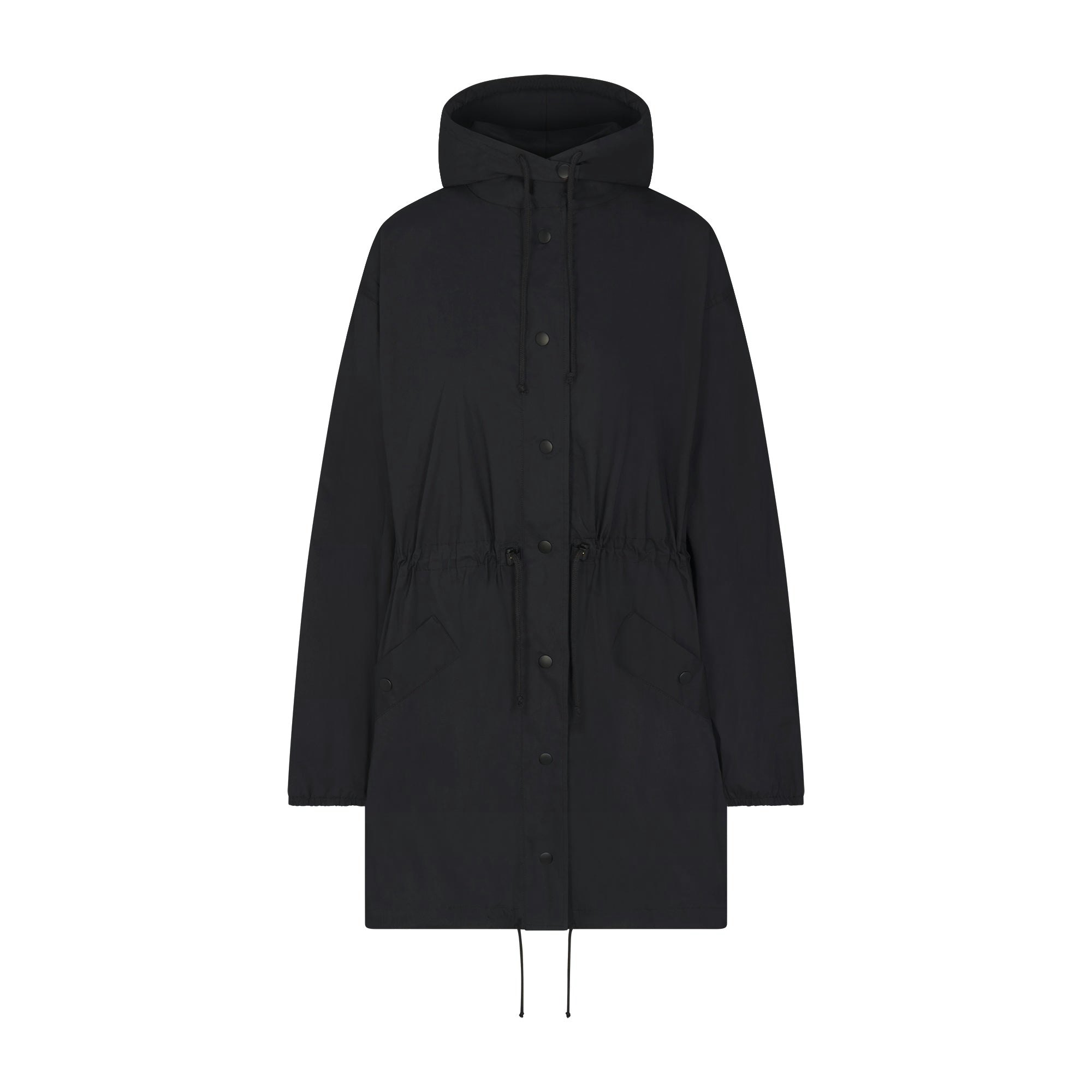 WOVEN COTTON OVERSIZED ANORAK - ONYX - image 6