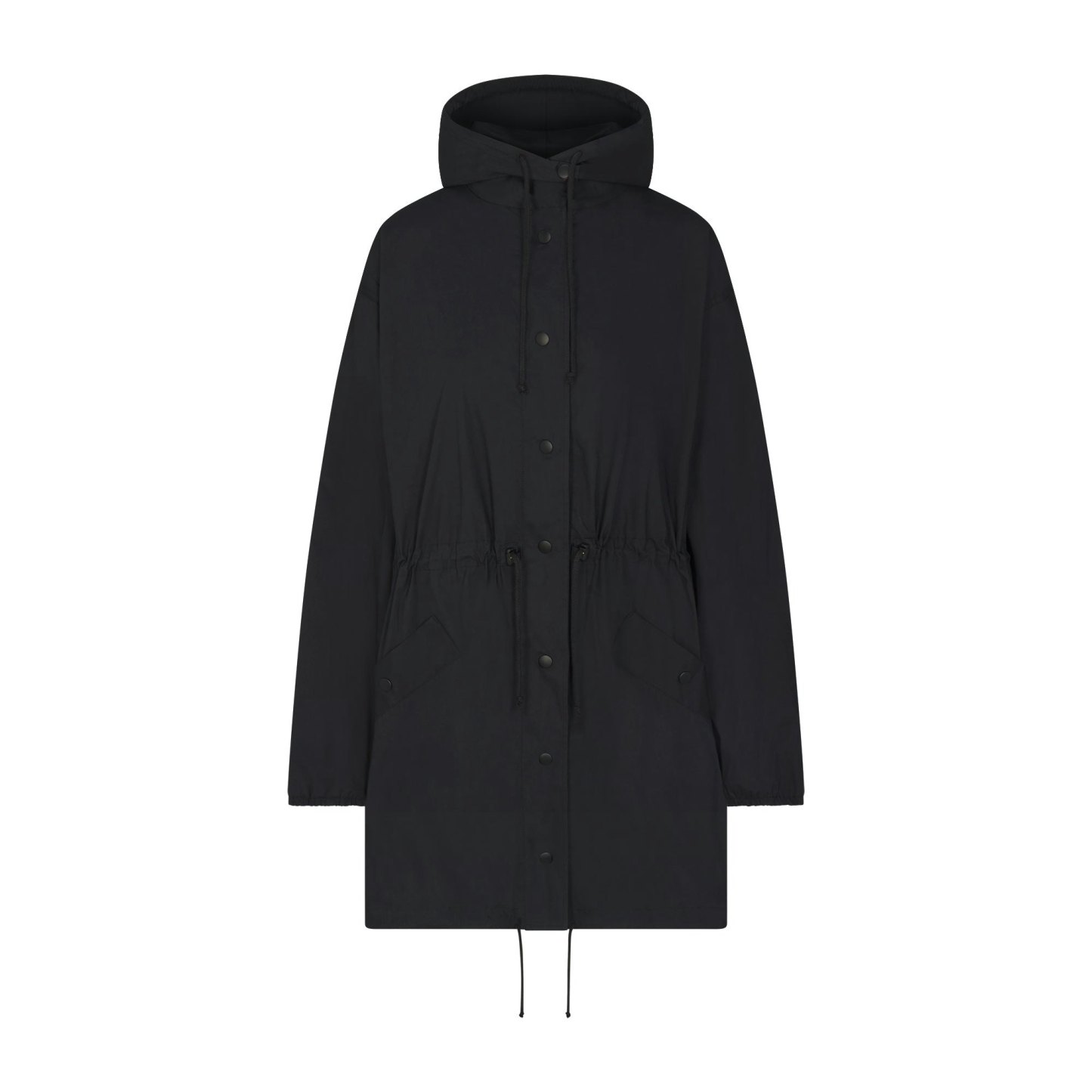 WOVEN COTTON OVERSIZED ANORAK - ONYX - image 6
