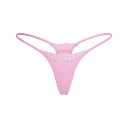 FITS EVERYBODY LACE STRING THONG - BUBBLE GUM TONAL