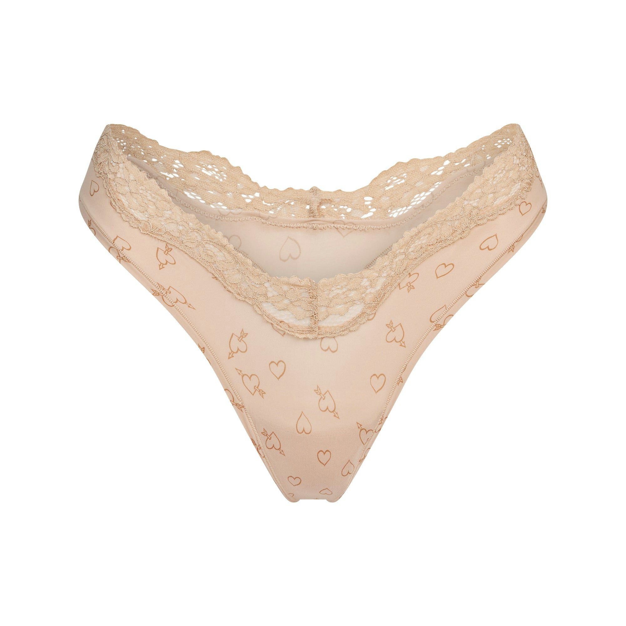 FITS EVERYBODY LACE DIPPED THONG - MICA SKETCHED HEARTS