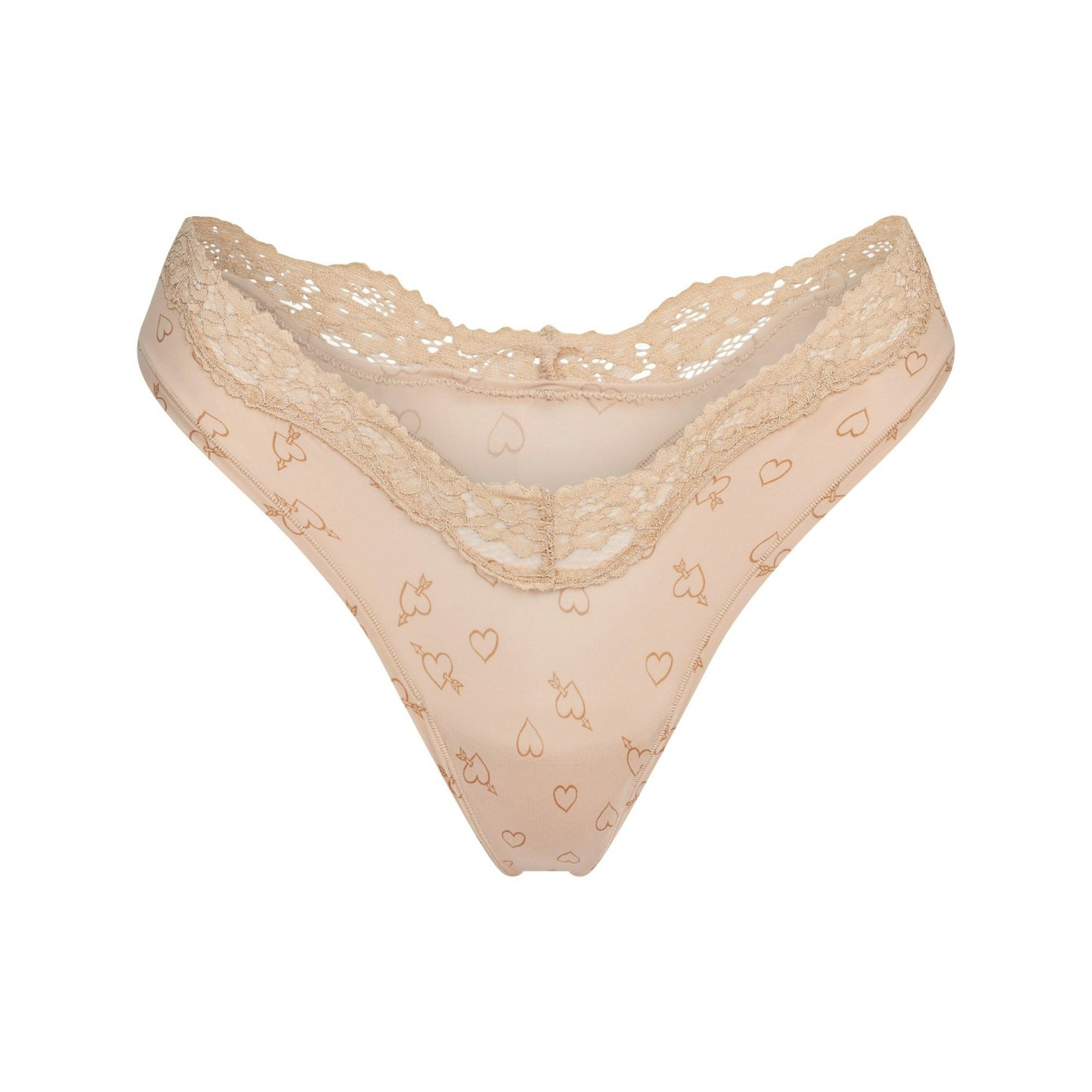 FITS EVERYBODY LACE DIPPED THONG - MICA SKETCHED HEARTS
