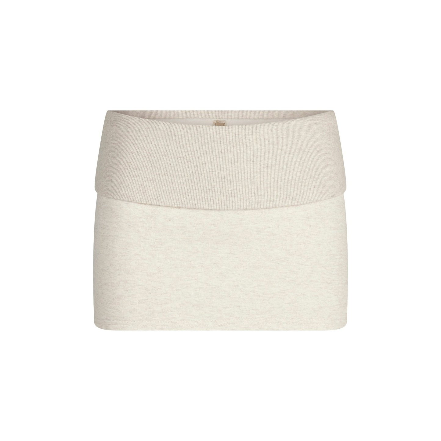 COTTON FLEECE FOLDOVER MINI SKIRT - OATMEAL HEATHER - image 13